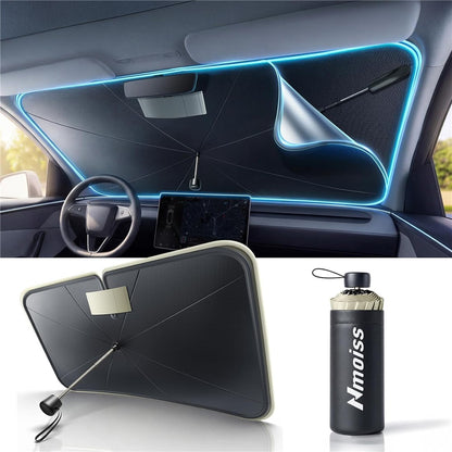 NMOISS M Size Car Windshield Sun Shade Umbrella Double Layer UPF50+ 99% UV Protection Umbrella Cover