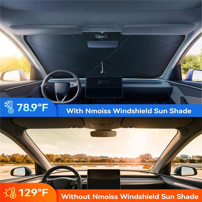 NMOISS M Size Car Windshield Sun Shade Umbrella Double Layer UPF50+ 99% UV Protection Umbrella Cover