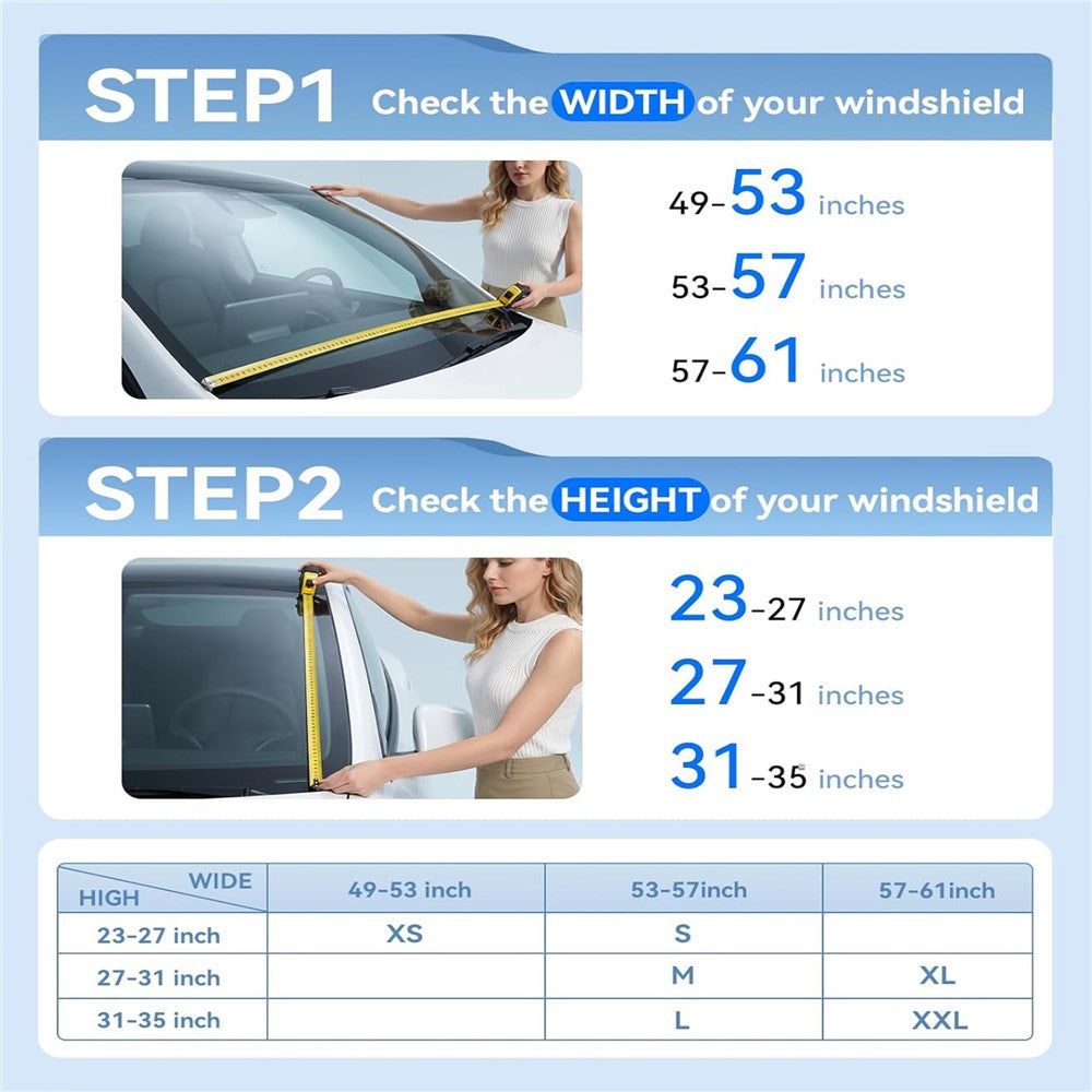 NMOISS M Size Car Windshield Sun Shade Umbrella Double Layer UPF50+ 99% UV Protection Umbrella Cover