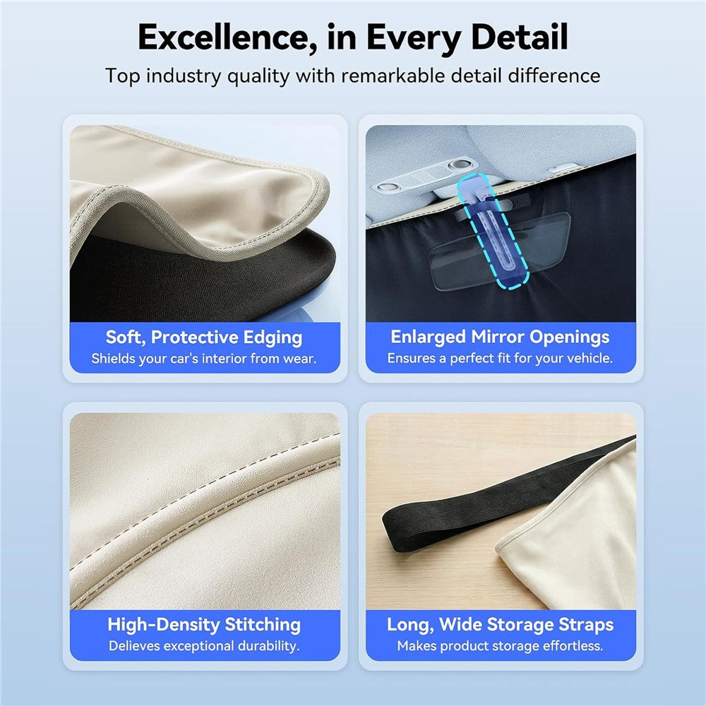 NMOISS M Size Car Windshield Sunshade Double Layer Heat Insulation 99% UV Protection UPF50+ Sun Shade Visor Shield Cover