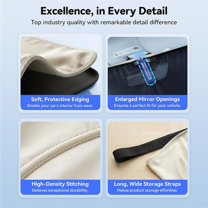NMOISS M Size Car Windshield Sunshade Double Layer Heat Insulation 99% UV Protection UPF50+ Sun Shade Visor Shield Cover