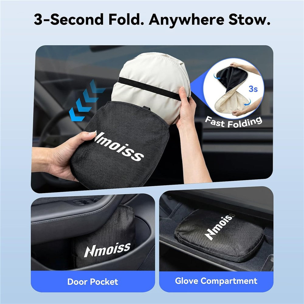 NMOISS M Size Car Windshield Sunshade Double Layer Heat Insulation 99% UV Protection UPF50+ Sun Shade Visor Shield Cover