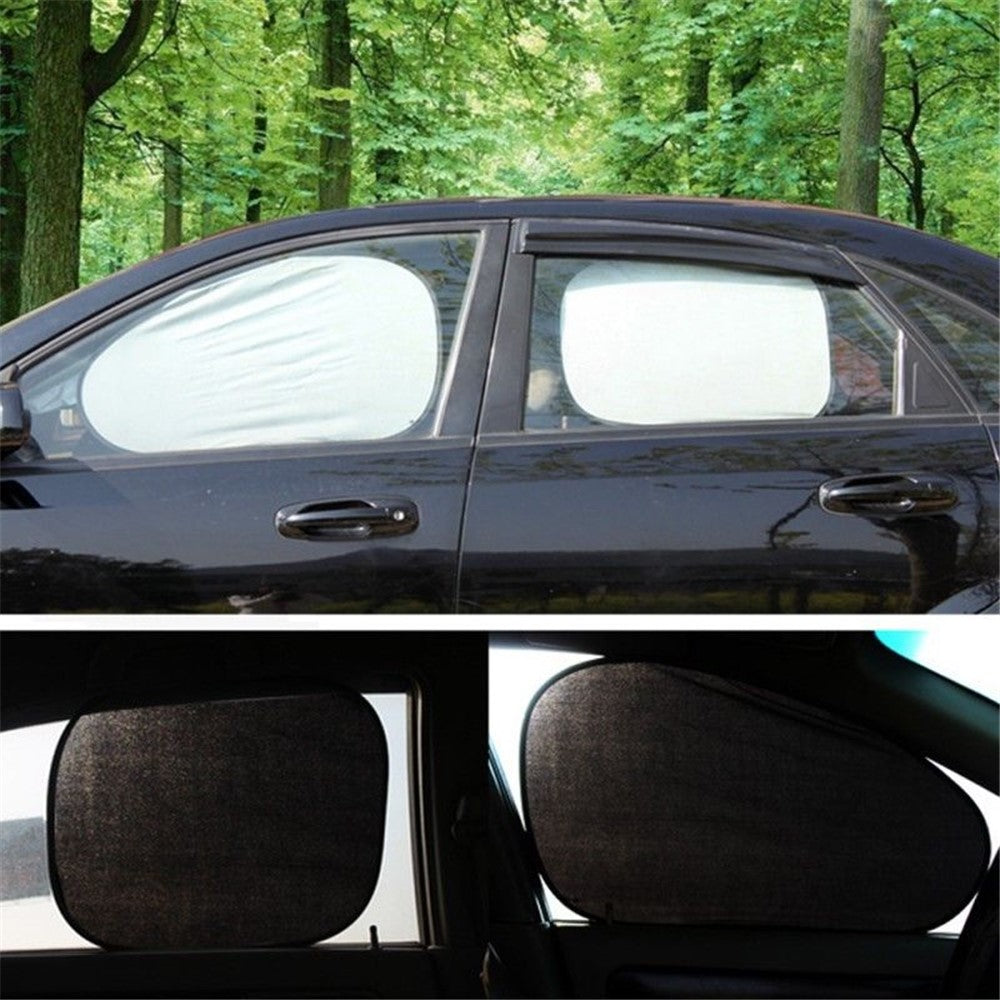 BY-342 6Pcs Car Windshield Sun Shade Set Silver Coated Cloth Car Windshield Cover Front Rear Window Visor