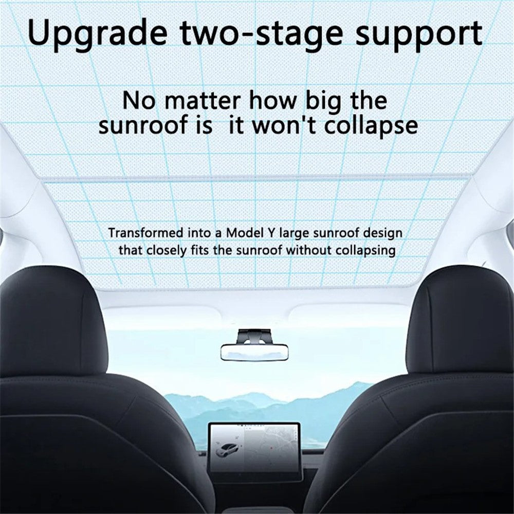For Model Y 2 Sets Car Glass Roof Sunshade + 1 Set Rear Windshield Sun Shade