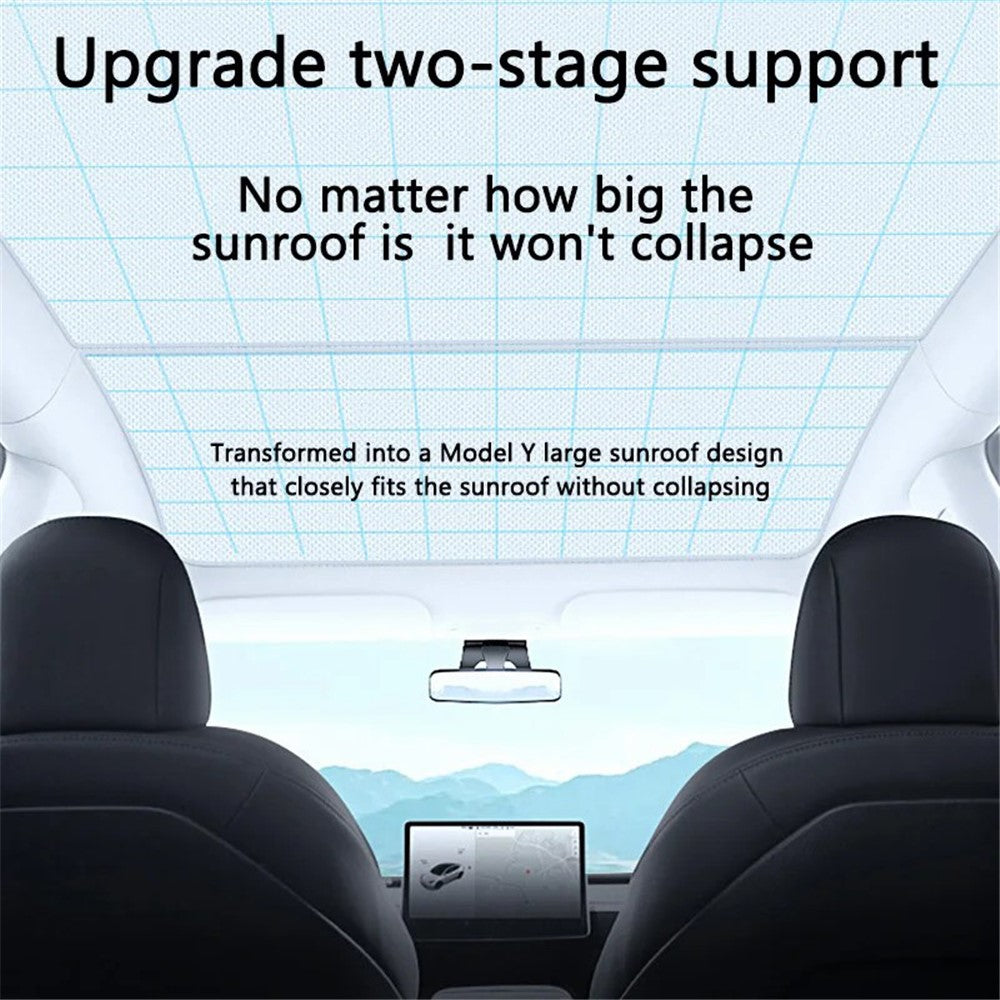 For Model Y 1 Set Car Rear Windshield Sun Shade + 2 Sets Glass Roof Sunshade + 2 Sets Triangle Sun Shade