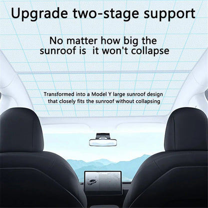 For Model Y 1 Set Car Rear Windshield Sun Shade + 2 Sets Glass Roof Sunshade + 2 Sets Triangle Sun Shade