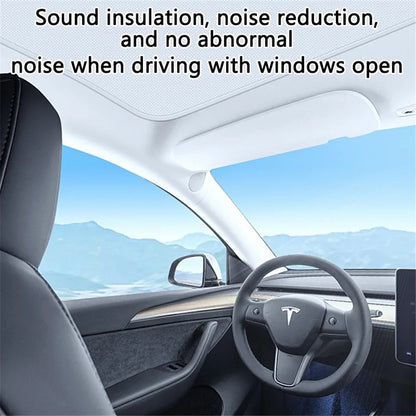 For Model Y 1 Set Car Rear Windshield Sun Shade + 2 Sets Glass Roof Sunshade + 2 Sets Triangle Sun Shade