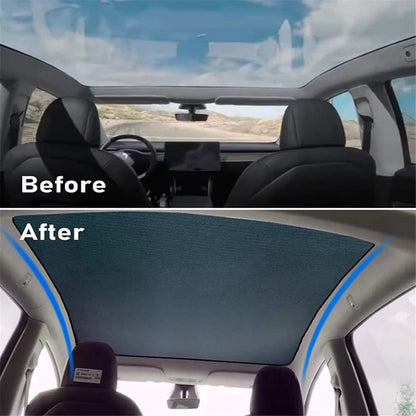 For Model Y 2 Sets Car Glass Roof Sunshade Anti UV Light Sun Shade