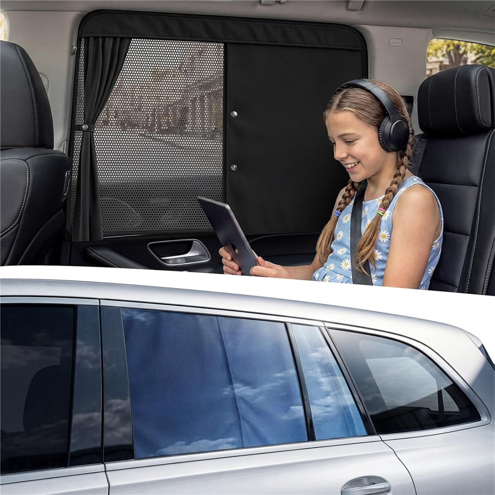 NMOISS M Size Magnetic Car Side Window Sunshade Zipper Suction Cup Design UV Protection Privacy Curtain