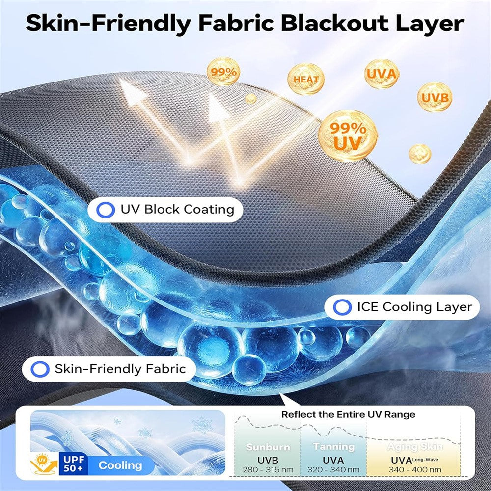 NMOISS M Size Magnetic Car Side Window Sunshade Zipper Suction Cup Design UV Protection Privacy Curtain