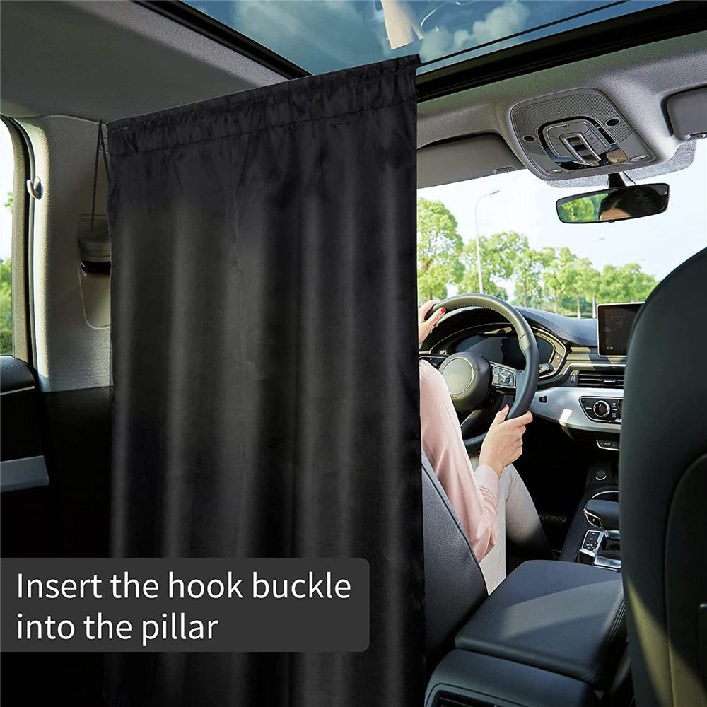 Double Layer 190T Pongee Car Partition Curtain Privacy Protection Divider Curtain with 2 Rear Window Curtains