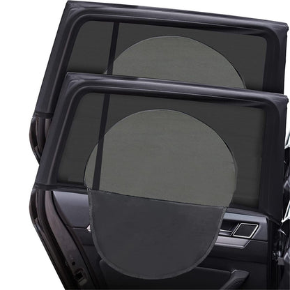 2Pcs / Set Anti-mosquito Car Window Mesh Curtain Sun Shade Breathable Window Curtain with Zipper Opening