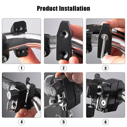Motorcycle Handlebar Mount Lock Helmet Anti-theft Security Lock with 2 Keys