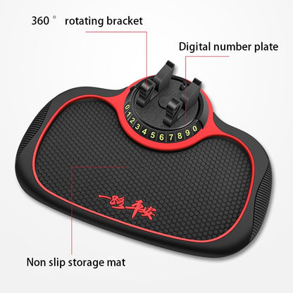 BAVISS B-25 3 in 1 Non-Slip Phone Holder Dashboard Phone Mat with Temporary Car Parking Card Number Plate Anti Shake Pad Phone Stand Mount for Universal Cars