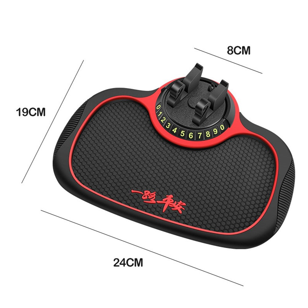 BAVISS B-25 3 in 1 Non-Slip Phone Holder Dashboard Phone Mat with Temporary Car Parking Card Number Plate Anti Shake Pad Phone Stand Mount for Universal Cars
