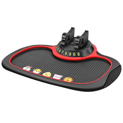 BAVISS B-25 3 in 1 Non-Slip Phone Holder Dashboard Phone Mat with Temporary Car Parking Card Number Plate Anti Shake Pad Phone Stand Mount for Universal Cars