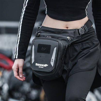 RHINOWALK MJX2008BK 2.4L Motorcycle Magnetic Tank Bag Multifunction Leg Bag Crossbody Waist Pack