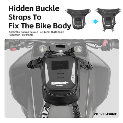 RHINOWALK MJX2008BK 2.4L Motorcycle Magnetic Tank Bag Multifunction Leg Bag Crossbody Waist Pack