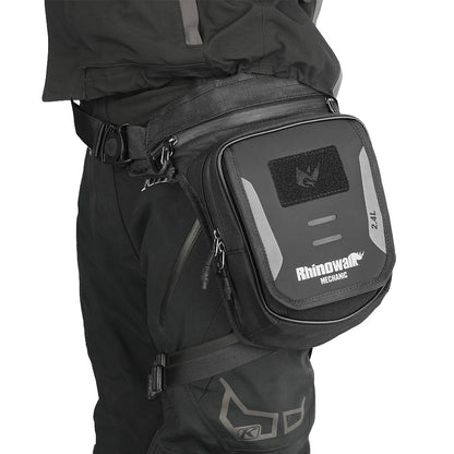 RHINOWALK MJX2008BK 2.4L Motorcycle Magnetic Tank Bag Multifunction Leg Bag Crossbody Waist Pack