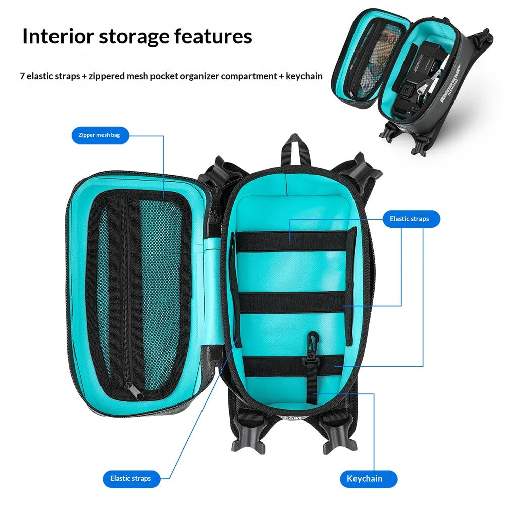 RHINOWALK MCY2601 2L Motorcycle Tank Bag Waterproof Reflective Front Storage Bag for TRaverse Series