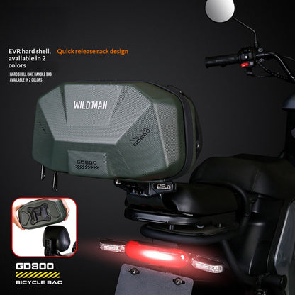 WILD MAN GD800 4L Electric Bike Rear Seat Bag EVA Hard Shell Waterproof Tail Box with Lock for E-bike Motorcycle