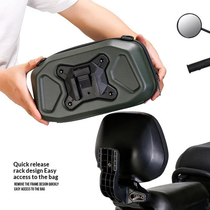 WILD MAN GD800 4L Electric Bike Rear Seat Bag EVA Hard Shell Waterproof Tail Box with Lock for E-bike Motorcycle