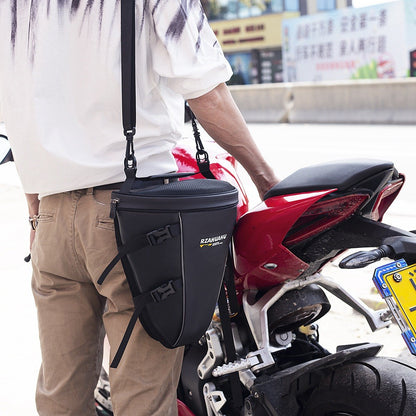 RZAHUAHU 13L Waterproof Motorcycle Rear Seat Bag Large Capacity Hard Shell Multifunctional Motorbike Tail Bag