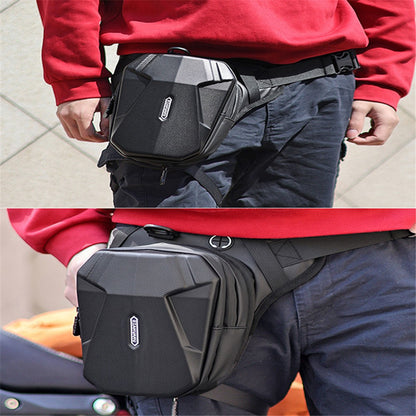 RZAHUAHU Hard Shell 600D Waterproof Fabric Motorcycle Riding Waist Bag Phone Tools Storage Crossbody Bag