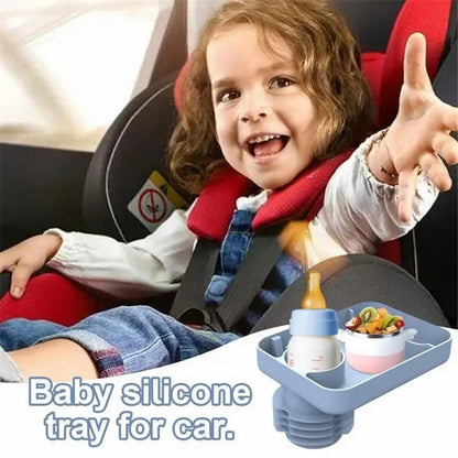 6923 Travel Tray for Kids Toddler Car Seat Silicone Rotatable Cup Holder Food Tray (BPA Free/Not FDA Certificated)