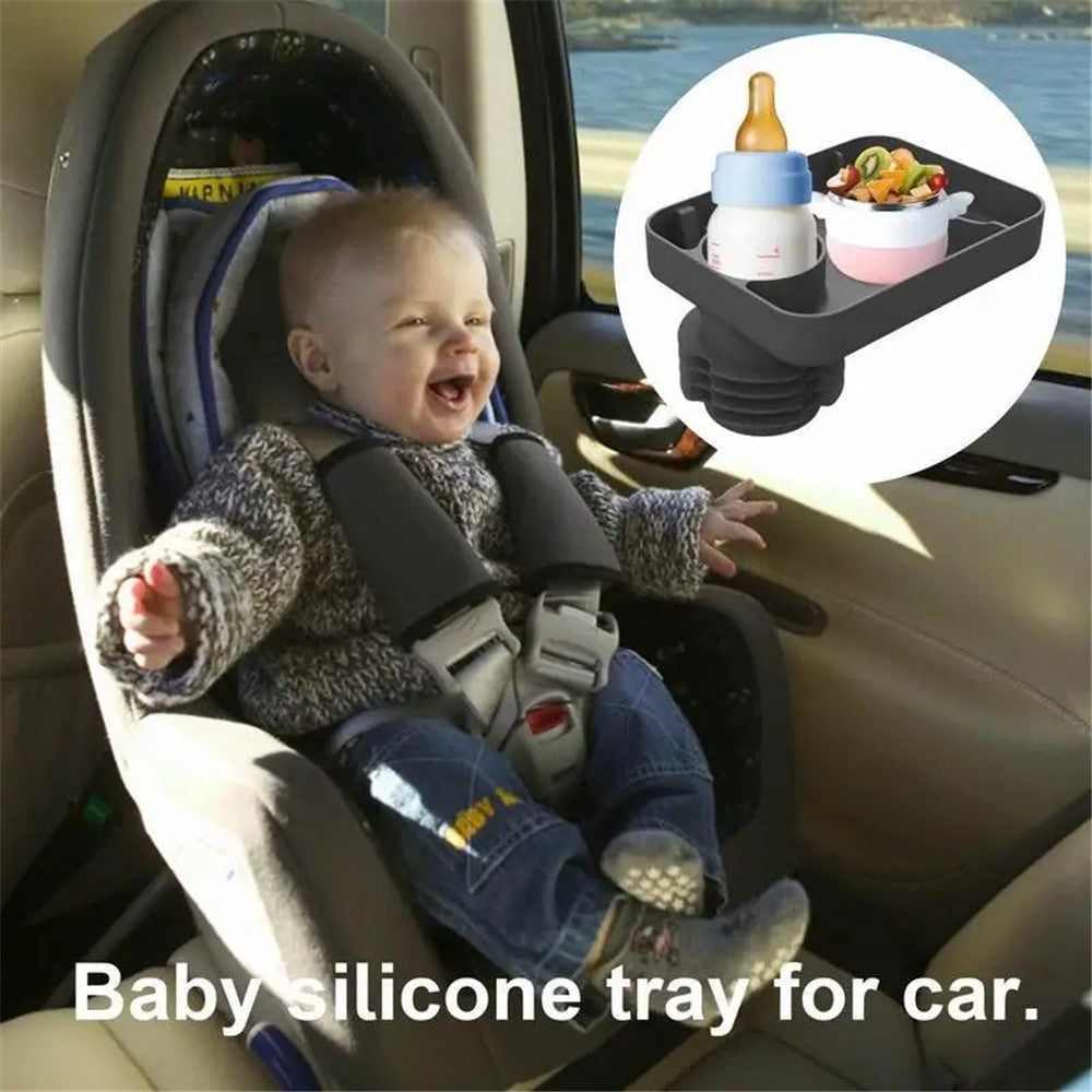 6923 Travel Tray for Kids Toddler Car Seat Silicone Rotatable Cup Holder Food Tray (BPA Free/Not FDA Certificated)