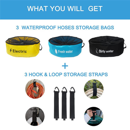 RV Water Hose Storage Bag Sewer Pipe Organizer 600D Oxford Cloth Wire Cable Storage Bag