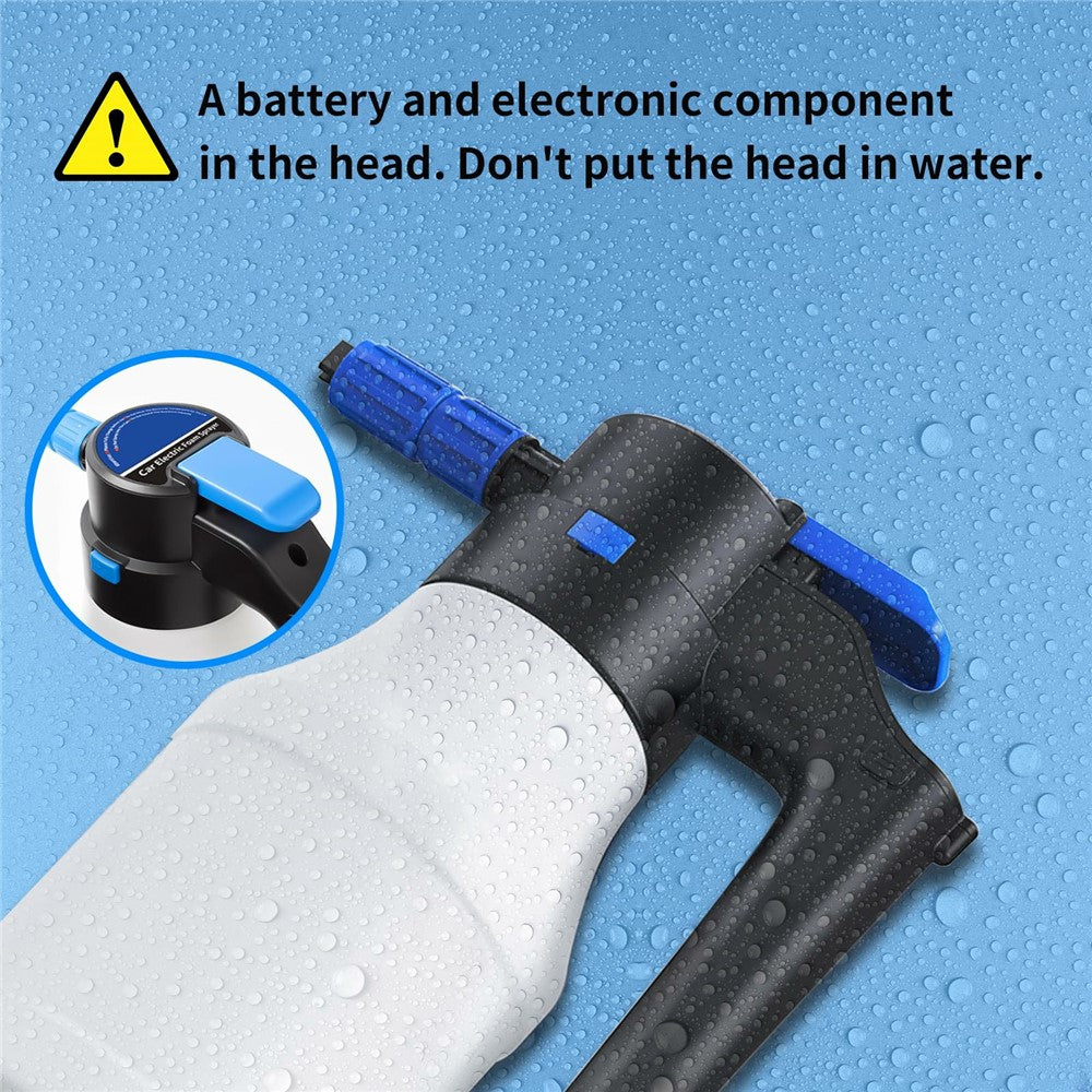 1.5L Electric Watering Can PP + PE Car Washing Foam Booster Pot High Pressure Washing Tool