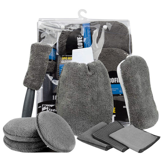 9Pcs / Set Car Cleaning Tools Sponge Microfiber Towel Brush Glove Car Washing Tools