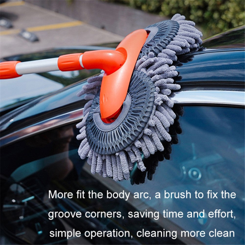 Dual Chenille Mop Head Telescopic Car Wash Mop 360 Degree Rotation Car Wash Brush