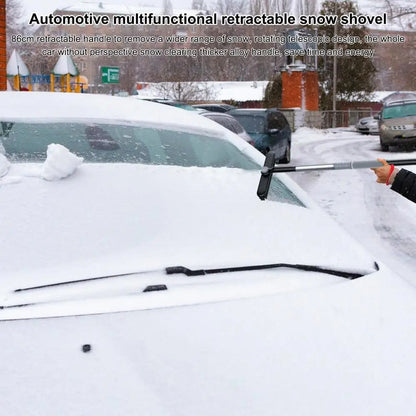 9742 Detachable 3-in-1 Snow Brush Ice Shovel Telescopic Rod Snow Removal Tool Set for Car Windscreen