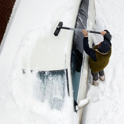 9742 Detachable 3-in-1 Snow Brush Ice Shovel Telescopic Rod Snow Removal Tool Set for Car Windscreen