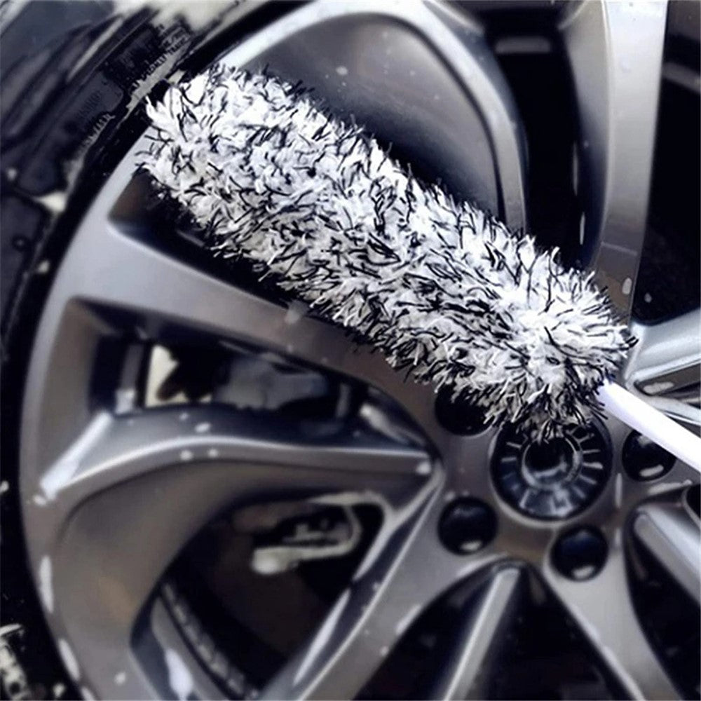Car Wheel Cleaning Brush Soft Microfibre Long Handle Rim Detailing Brush