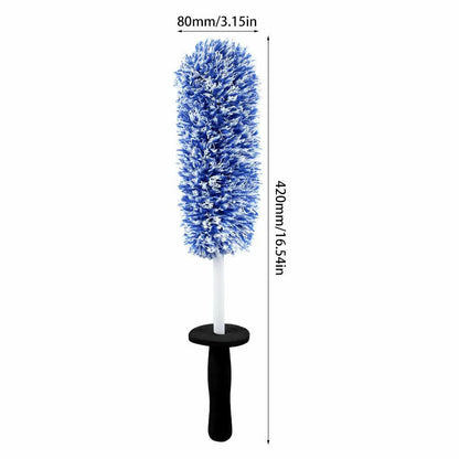 Car Wheel Cleaning Brush Soft Microfibre Long Handle Rim Detailing Brush