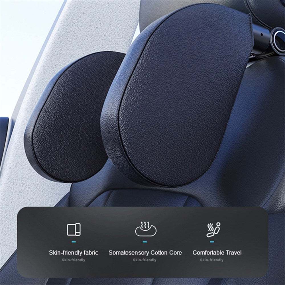 WAY TO GROW Memory Foam Car Headrest Pillow Sleeping Head and Neck Support with Phone Holder for Kids Adults Travel