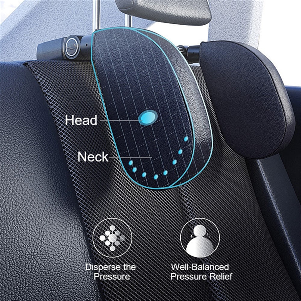 WAY TO GROW Memory Foam Car Headrest Pillow Sleeping Head and Neck Support with Phone Holder for Kids Adults Travel