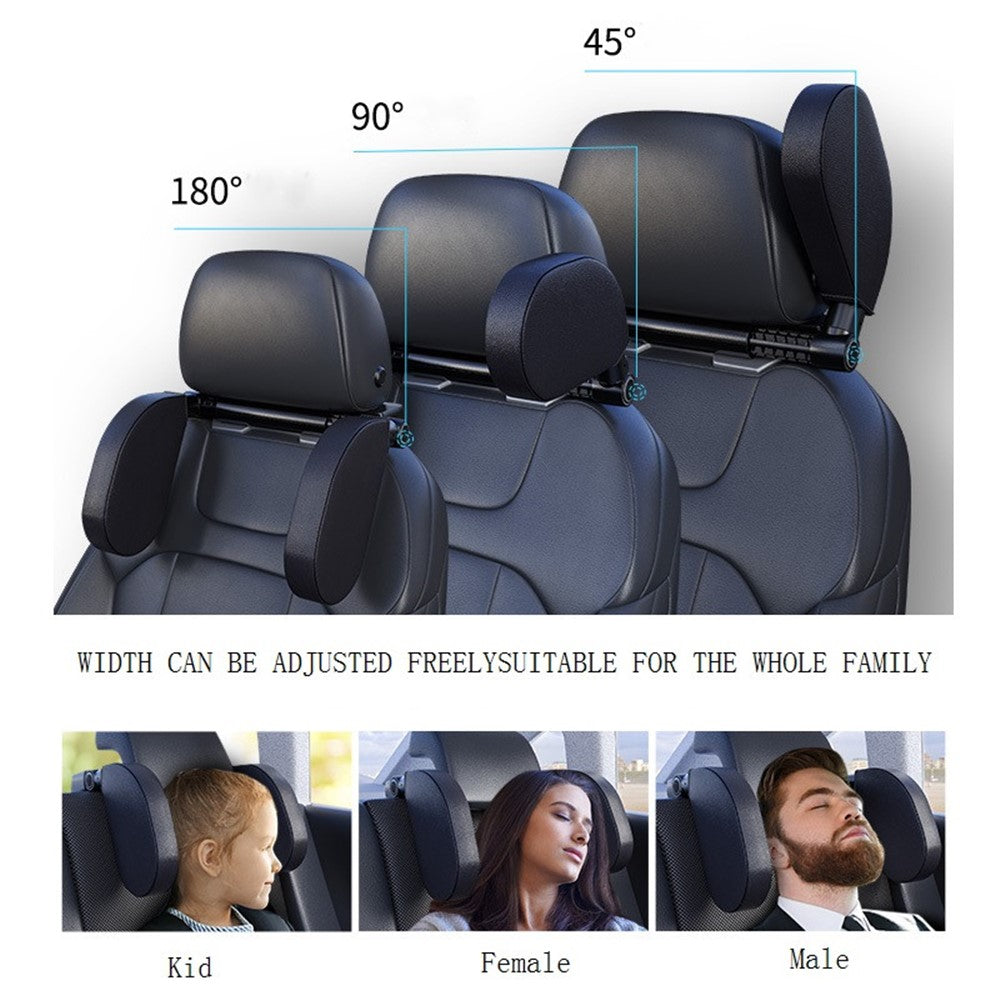 WAY TO GROW Memory Foam Car Headrest Pillow Sleeping Head and Neck Support with Phone Holder for Kids Adults Travel