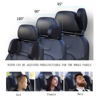 WAY TO GROW Memory Foam Car Headrest Pillow Sleeping Head and Neck Support with Phone Holder for Kids Adults Travel