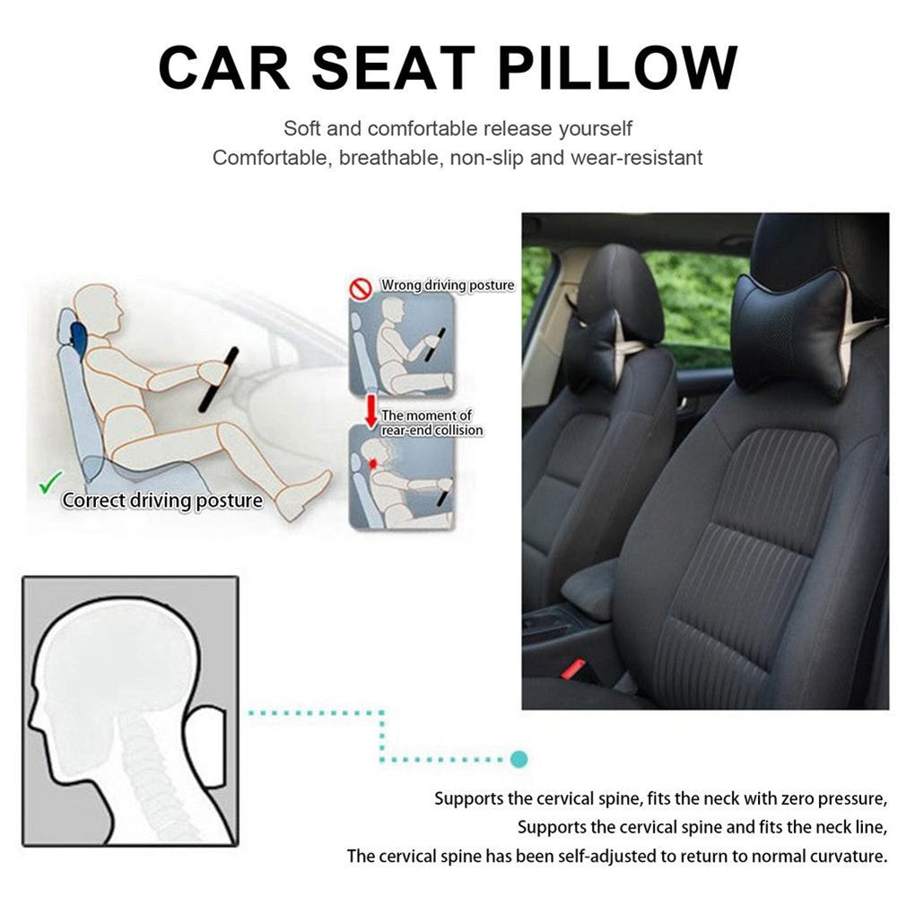 Comfortable Soft Breathable Car Head Neck Rest Cushion Car Pillow Car Neck Support Pillow Car Headrest Cushion Ergonomic Design for Relieving Neck Fatigue