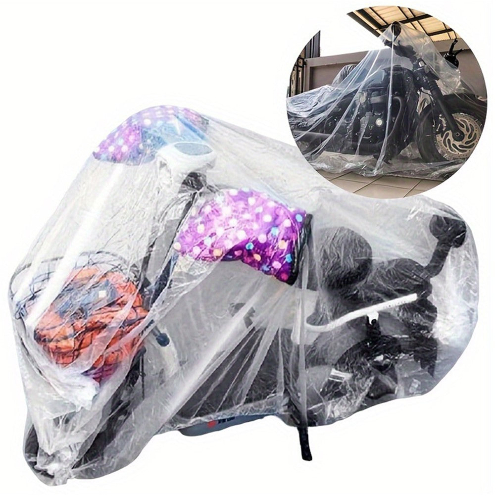 Disposable Transparent Motorcycle Cover Polyethylene Outdoor Anti-Sun Waterproof Anti-Dust Motorbike Cover
