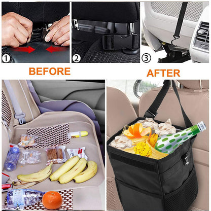 Multipurpose Car Trash Can Waterproof Oxford Fabric Foldable Storage Box for Vehicle
