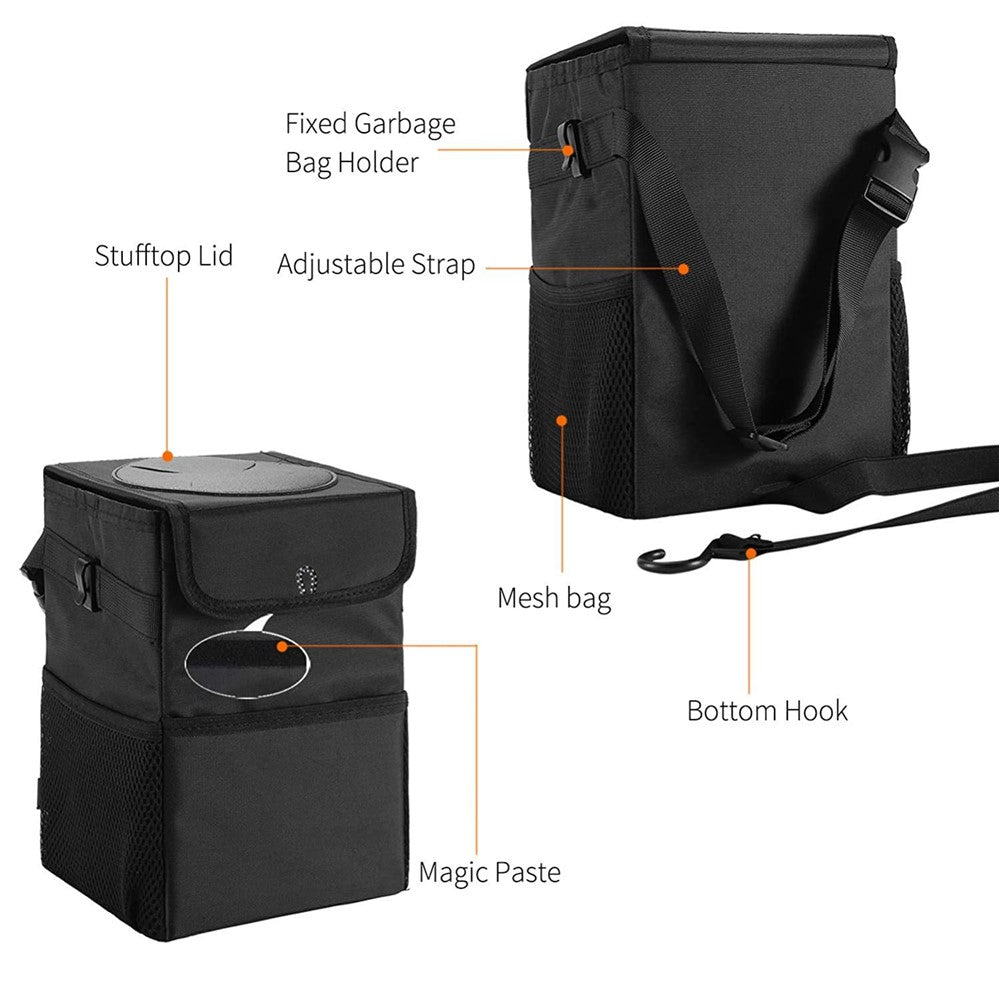 Multipurpose Car Trash Can Waterproof Oxford Fabric Foldable Storage Box for Vehicle