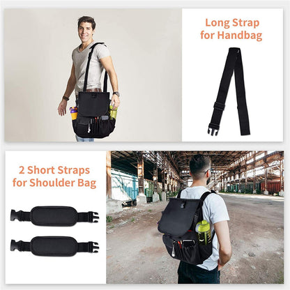 Car Front Seat Organizer 600D Oxford Fabric Seat Back Storage Bag with Shoulder Strap