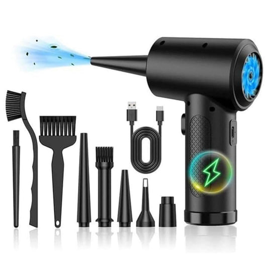 C4915 Portable Turbo Fan Blower Multifunction Car Vacuum Cleaner Rechargeable Air Duster with 3 Brushes