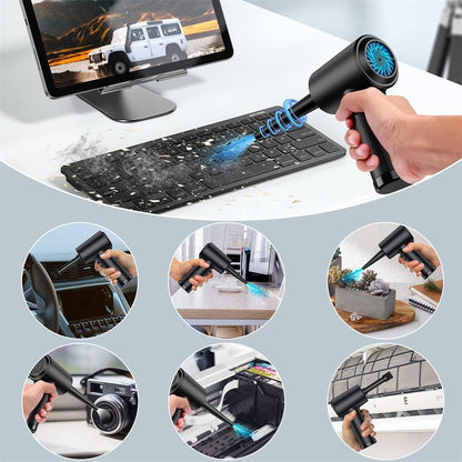C4915 Portable Turbo Fan Blower Multifunction Car Vacuum Cleaner Rechargeable Air Duster with 3 Brushes