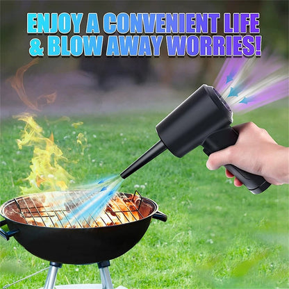 C4915 Portable Turbo Fan Blower Multifunction Car Vacuum Cleaner Rechargeable Air Duster with 3 Brushes